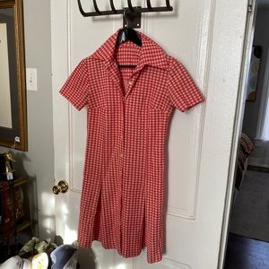 Vintage 60’s Gingham Print Collared Dress